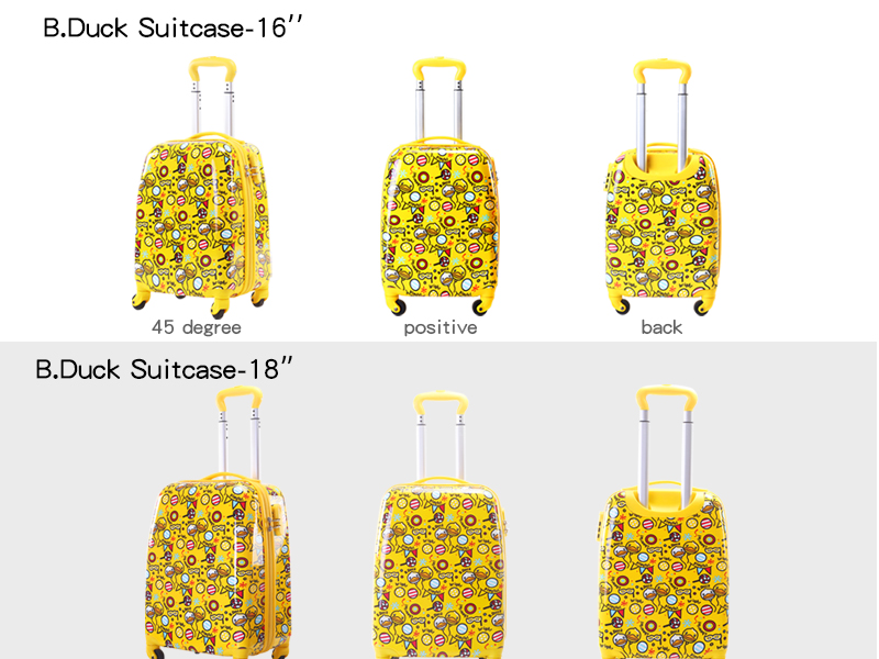 B.Duck small yellow duck suitcase, fashion cute design, wear-resistant  abrasive bar box.2024 inch-aoweila–Official website